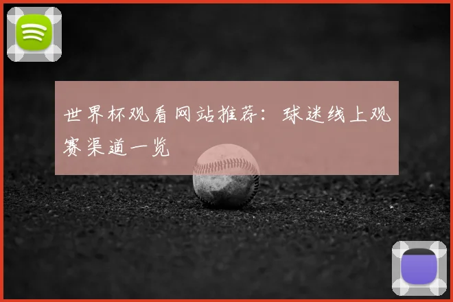 世界杯观看网站推荐:球迷线上观赛渠道一览