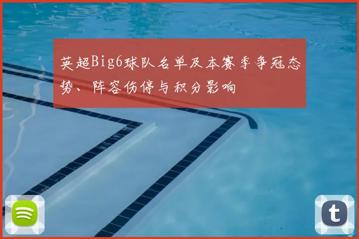 英超Big6球队名单及本赛季争冠态势、阵容伤停与积分影响
